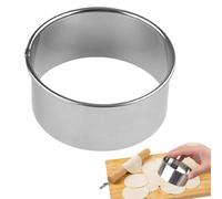 Stampino rotondo in acciaio per anelli per ciambelle, pressa per impasto rotonda, riutilizzabile, da forno, biscotti, fondente, superficie liscia, per uso alimentare, strumento di