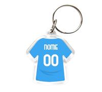 Stampitaly® Portachiavi Personalizzabili con sagoma T-Shirt in Acrilico - Portachiavi Personalizzato per Società Sportive, Club e Associazioni - Idea Regalo Uomo e Ragazzo (Mod. 7)