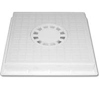 Chiusino Con Sifone Centrale Completo Di Telaio. Prodotto Altamente Resistente E Di Ottima Qualità, È Realizzato In Polipropilene Copolimero Caricato Con Anti U.V. Stampato A Blocco Unico, È Ideale Per Realizzare Sistemi Di Sifonatura In Dispositivi Di Ra