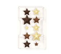 Stampo 10 cioccolatini Stella in policarbonato da 5 - 3,5 - 2 cm Decora