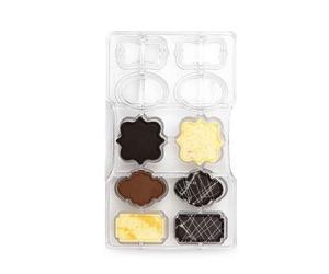 Stampo 10 cioccolatini targhe in policarbonato Decora varie forme da 4,5 x 2,6 cm