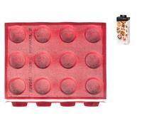Stampo 12 Posti Conici In Silicone Microforato Cm 6,5, Rosso