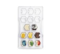 Stampo 14 cioccolatini esagono Incastro in policarbonato 4 cm Decora