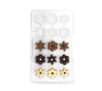 Decora 0050142 Stampo Professionale Cioccolato Fiori ø 25 x h 15 mm, 15 Cavità, In Policarbonato, Ideale per Realizzare Cioccolatini Lucidi e Croccanti, Design Professionale, Made in Italy