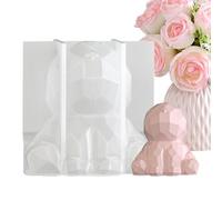 Stampo 3D a forma di coniglietto pasquale, in silicone, con sfaccettature geometriche, per aromaterapia, per feste, uffici, casa, scrivania, giorno della settimana, scuola, appartamento