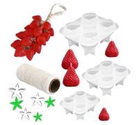 Stampo 3D Fragola Di Silicone,Stampo Per Sapone E Profumate - Per Dolci - Gesso, Decorazione Torte, Cioccolato, Ghiaccio, Gelatina, Dessert, Decorazione Casa, Feste Rustiche E Party