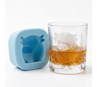Stampo 3D Highland per cubetti di ghiaccio in silicone, mini stampo per cubetti di ghiaccio riutilizzabile per bevande, stampo creativo per cubetti di ghiaccio per whisky, cocktail e caffè, ideale