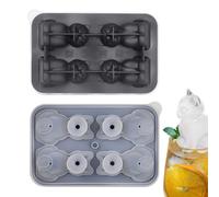 Stampo 3D per cubetti di ghiaccio - per fai da te riutilizzabili, 12 x 8 cm, grande vassoio in silicone, forma divertente per il congelatore, in silicone con 4 cavità, gatto, per cocktail fai