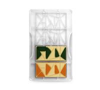 Stampo 4 cioccolatini Tavoletta con Linee in policarbonato Decora 8,5 x 4,2 cm