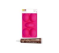 Stampo 5 uova di Pasqua + 1 Penna di cioccolato