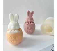 Stampo a candela a forma di coniglio ecologico design interno liscio colore bian