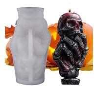 Stampo a candela in silicone del 3D, 4,53x2,68x2,44 pollici Scheletro Casting resina epossidica, stampo flessibile con costruzione di silicone durevole, per sapone per aromaterapia che fanno ba