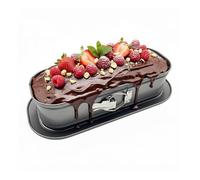 Stampo a Cerniera Relaxdays, HxLxP: 8 x 30 x 12 cm, Antiaderente, con Bordo, Stampo Allungato per Dolci e Pane, Grigio