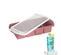 Stampo a cubo per zuppa con coperchio, in silicone, a 4 scomparti, a prova di perdite, con coperchio, per bevande, materiale anti-residui, consente un rapido risciacquo, elimina gli angoli torti