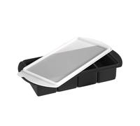 Stampo a cubo per zuppa con coperchio, in silicone, a 4 scomparti, a prova di perdite, con coperchio, per bevande, materiale anti-residui, consente un rapido risciacquo, elimina gli angoli torti