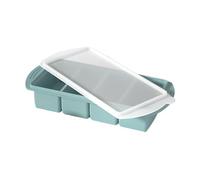 Stampo a cubo per zuppa con coperchio, in silicone, a 4 scomparti, a prova di perdite, con coperchio, per bevande, materiale anti-residui, consente un rapido risciacquo, elimina gli angoli torti