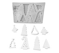 Stampo a forma di albero di Natale, 8 scatole resistenti al calore, per ornamenti artigianali - Stampo per colata per cera e gesso, per feste, matrimoni, saponi, torte in resina