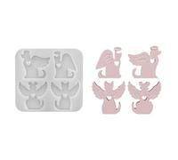 Stampo a forma di angelo con gatti e cani, facile da rilasciare, per la decorazione della casa e degli eventi, resistente alle alte temperature, ornamento da tavolo, stampo regalo