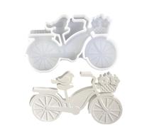 Stampo a forma di bicicletta - Stampo a forma di uccellino sulla bici, stampo antiaderente per realizzare candele, sapone, cera, gesso, decorazione per la casa