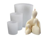 Stampo a forma di candela in silicone, 3 pezzi, per famiglia, candele, stampo in silicone, forma fai da te per il corpo, statua, candela, decorazioni per l'arte artigianale, stampo per la colata di