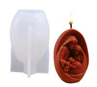 Stampo a forma di candela per presepi, 3D, per presepe natalizio, in silicone, per terapia, sapone, cioccolato, resina, artigianato, progetti fai da te