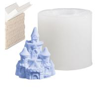 Stampo a forma di castello 3D, riutilizzabile, flessibile, in silicone, a forma di castello delle fate, con intricati dettagli a torre, strumento per colata in resina, ideale per studio di progetti