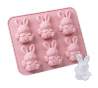 Stampo a forma di coniglio pasquale in silicone, con figure 3D riutilizzabili per fai da te, stampo in silicone per cioccolato, per cupcake, fondente, dolci, zucchero, muffin, famiglia e