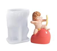 Stampo a forma di cuore con angeli, stampo in silicone per San , stampo antiaderente a forma di angelo, a forma di cuore, stampo per sapone fatto in resina, decorazioni per feste carine