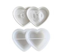 Stampo A Forma Di Cuore In Silicone - Stampo Per Piastra In A Doppio Cuore, Stamp In Gesso In Silicone Per Realizzare, Strumento Flessibile Impermeabile Per La Creazione Di