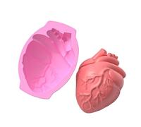Stampo a forma di cuore umano, grande cavità in silicone, stampo flessibile per cioccolato | Stampo creativo per torte di Halloween per progetti di pasticceria spaventosi, uso per la