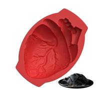 Stampo a forma di cuore umano, grande cavità in silicone, stampo flessibile per cioccolato | Stampo creativo per torte di Halloween per progetti di pasticceria spaventosi, uso per la