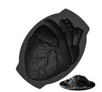 Stampo a forma di cuore umano, stampo per cioccolato flessibile in silicone a grande cavità, stampo creativo per torte di Halloween per progetti di cottura inquietanti da utilizzare per la cottura