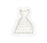 Stampo a forma di vestito per zucchero, cioccolato, fondente, stampo da forno, stampo per gocciolamento manuale, in silicone per uso alimentare