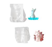 Stampo a forma di volpe a nove code decorazione ornamento in silicone texture per progetti artistici e espositori su mensole, volpi figurine, stampo in silicone