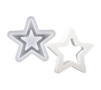 Stampo A Stella In Silicone - Stampi In Resina Di Silicone A Stella | Stampo In Silicone A Forma Di Stella Cava, Stampo In Silicone Ornamento Desktop, Stampo Per Candela Festiva In Silicone, M