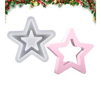 Stampo a stella, stampo in silicone a stella di Natale | Stampo in silicone a forma di stella cava | Stampi in silicone a forma di stella, stampo per la produzione di candele, stampo per candela vuota