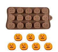 Stampo Al Cioccolato Di Halloween - Cioccolatini Stampi Ghost Di Zucca, 15 Cavità Siliconi Fondente | Strumento Di Cottura Riutilizzabile, Cottura Muffa Per Biscotti Cioccolatiera Caramella Gummy Jell