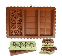 Stampo al cioccolato - snack bar da 11,97 pollici per vacanze, festa con voto alimentare, vassoio di silicone per materiale portatile, trattamento da forno, design spesso, forma rettangolare, uso fatt
