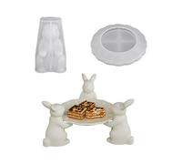 Stampo antiaderente a forma di coniglio, facile da pulire, in silicone, perfetto per creare statuette, decorazioni e vassoio per fare regali