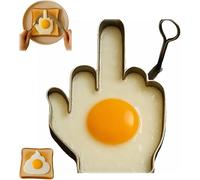 Stampo antiaderente in acciaio inox a forma di dito medio per uova, un must per la colazione, adatto come regalo divertente per adulti, per preparare uova scherzose.