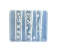 Stampo artigianale per manicure unica con elegante corvo e rosario in silicone fatto a mano per nail art