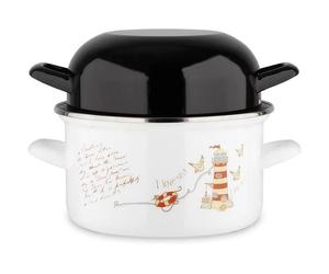 Stampo BAUMALU 20 cm - Decoro faro - Coperchio nero - Bianco