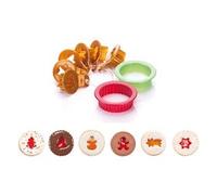 Tescoma 630912 Delicia Tagliabiscotti per Frollini, Natale, Plastica, Multicolore, 8 Pezzi