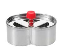Stampo Biscotti Riutilizzabile Manico in Acciaio Inox, 3 Fori | Tagliabiscotti per Impasti e Argilla, Bordi Lisci, Presa Comoda, Finitura Argento per Laboratori DIY