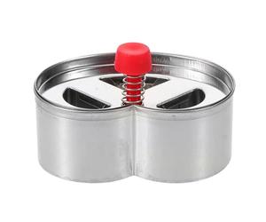 Stampo Biscotti Riutilizzabile Manico in Acciaio Inox, 3 Fori | Tagliabiscotti per Impasti e Argilla, Bordi Lisci, Presa Comoda, Finitura Argento per Laboratori DIY