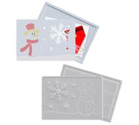 Stampo Busta Argento Natale Due Pezzi Pupazzo di Neve Calzino | Stampo busta argento Natale stencil gesso resina argilla festivi compleanno festa decorazione