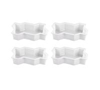 Stampo Cemento 4 x tre forme d'onda giardino percorso plastica cemento pavimentazione stampo in mattoni fai da te passerella in di