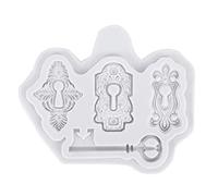 Stampo Chiave in Silicone, 3 Stampi Buco della Serratura Vintage per Decorazione di Torte, Stampo per Fondente Modello Chiave per Topper Cupcake Fai da Te, Cioccolato, Pasticceria(grigio)