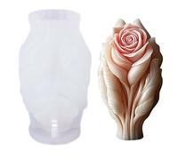 Stampo cilindrico a spirale in silicone a forma di tulipano con fiori di rosa, stampi per candele in resina siliconica per candele, resina e sapone