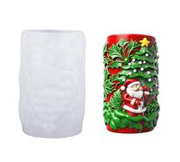 Stampo cilindrico in silicone a forma di Babbo Natale per la produzione di sapone in resina epossidica